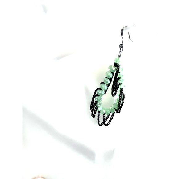 Green Teardrop Style Earring - Picture 2 of 3